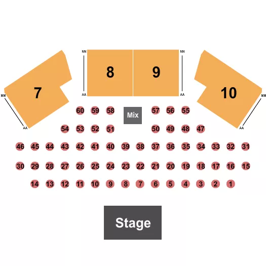 GREY EAGLE RESORT CASINO BURLESQUE Seating Map Seating Chart