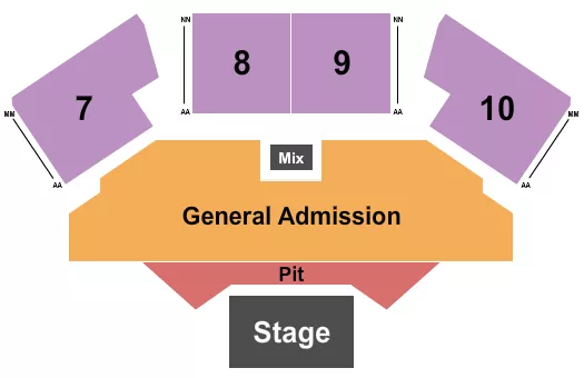 GREY EAGLE RESORT CASINO ENDSTAGE GA PIT Seating Map Seating Chart