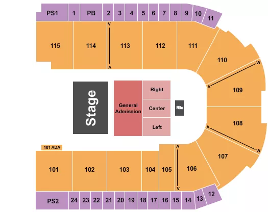 ENDSTAGE GA 2 Seating Map Seating Chart