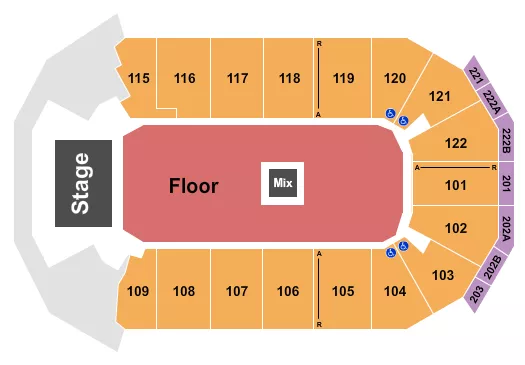 ENDSTAGE GA FLOOR Seating Map Seating Chart