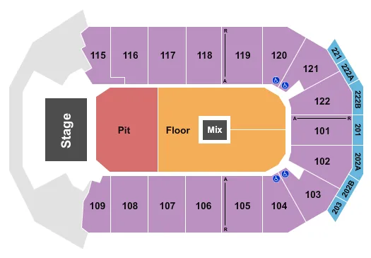 ENDSTAGE SPLIT GA FLOOR Seating Map Seating Chart