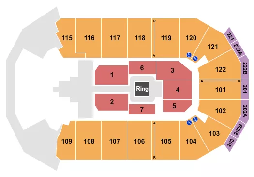 WWE 2 Seating Map Seating Chart