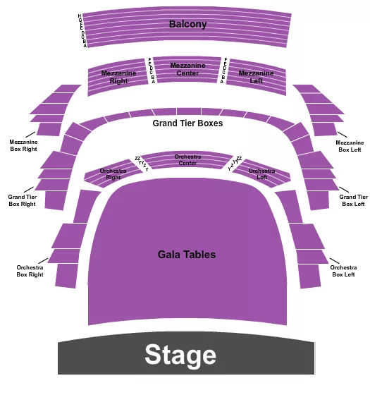GALA TABLES Seating Map Seating Chart