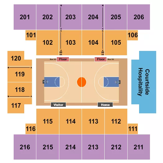 BASKETBALL Seating Map Seating Chart
