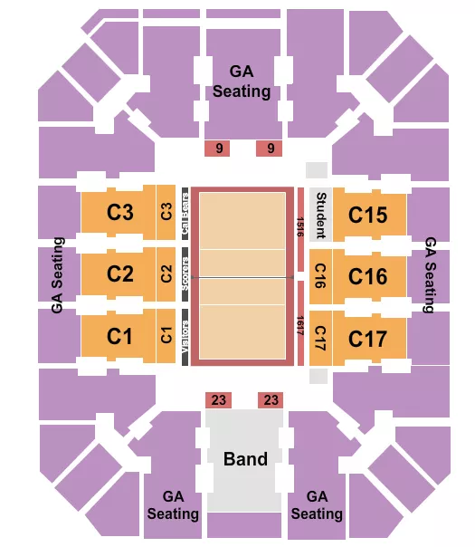 VOLLEYBALL Seating Map Seating Chart