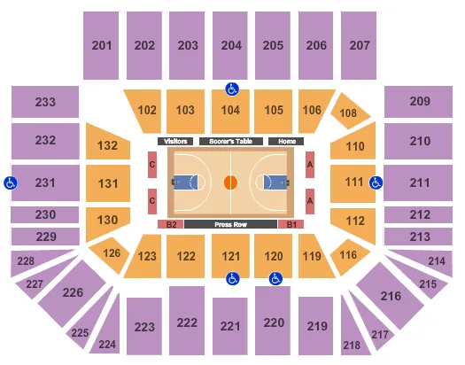 BASKETBALL Seating Map Seating Chart