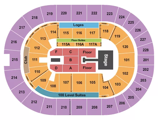 ENDSTAGE GA RSVD FLOOR W CATWALK Seating Map Seating Chart
