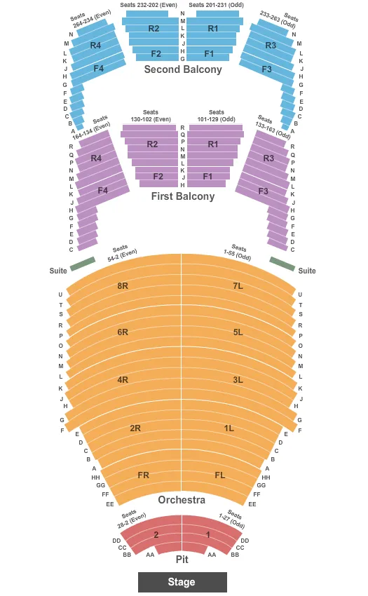 PIT ENDSTAGE Seating Map Seating Chart