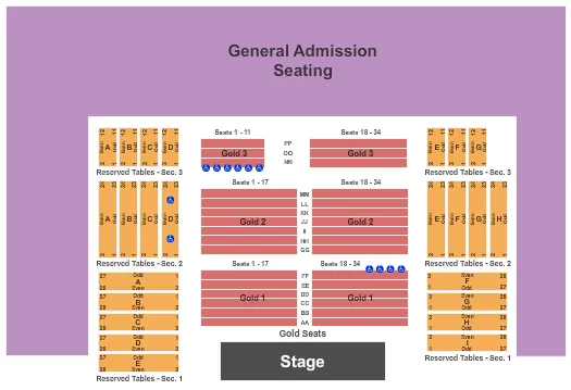 END STAGE Seating Map Seating Chart