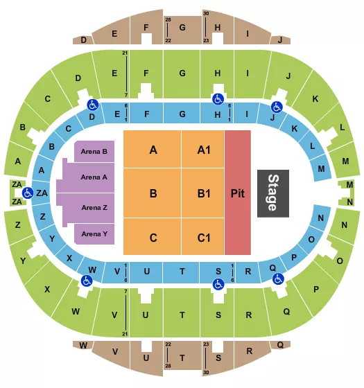 SCREAM TOUR Seating Map Seating Chart