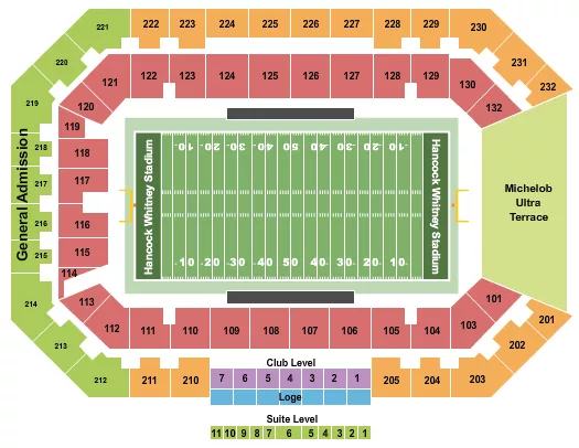 FOOTBALL SENIOR BOWL Seating Map Seating Chart