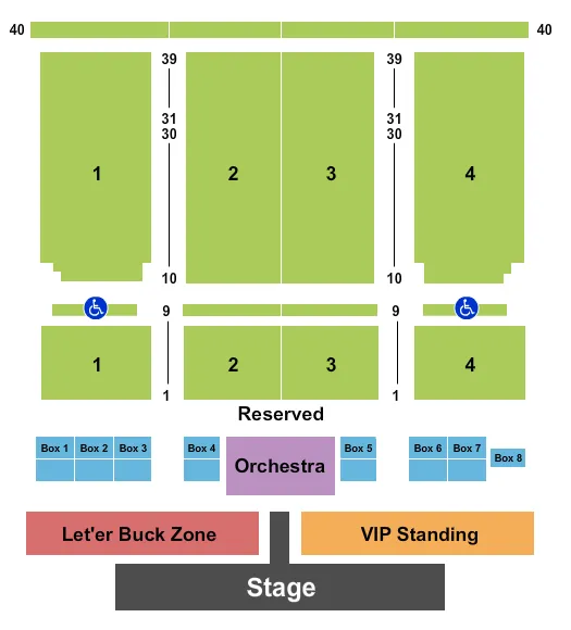 KIP MOORE Seating Map Seating Chart