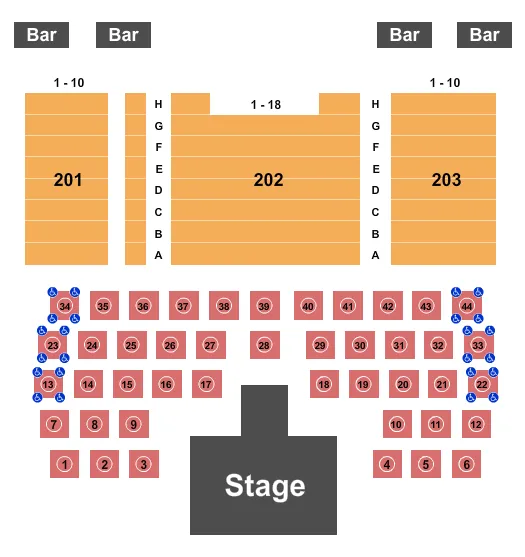 CHIPPENDALES Seating Map Seating Chart