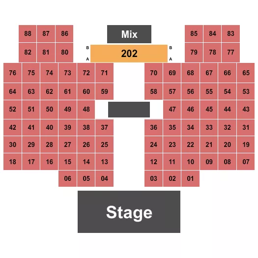 HARD ROCK CINCINNATI BALLROOM END STAGE TABLES 2 Seating Map Seating Chart