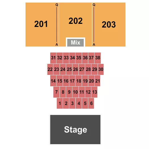HARD ROCK HOTEL CASINO BRISTOL ENDSTAGE TABLES Seating Map Seating Chart