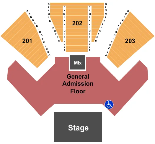 ENDSTAGE GA FLOOR Seating Map Seating Chart