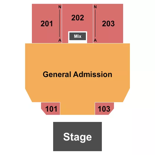 HARD ROCK HOTEL CASINO OTTAWA ENDSTAGE WITH GA Seating Map Seating Chart