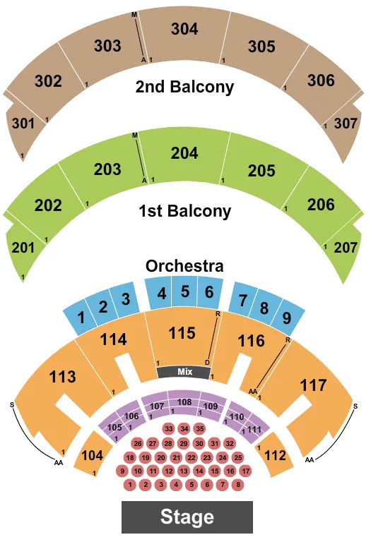 HARD ROCK LIVE AT THE SEMINOLE HARD ROCK HOTEL CASINO HOLLYWOOD ENDSTAGE TABLES 2 Seating Map Seating Chart