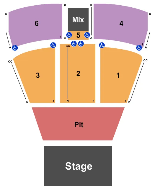 MGM NORTHFIELD PARK CENTER STAGE BILLY CURRINGTON Seating Map Seating Chart