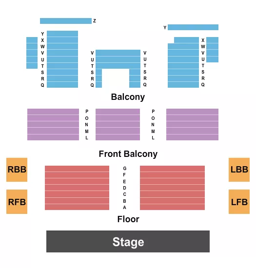 END STAGE Seating Map Seating Chart