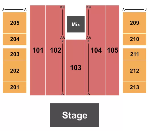 RIO VISTA OUTDOOR AMPHITHEATER AT HARRAHS LAUGHLIN ENDSTAGE 4 Seating Map Seating Chart
