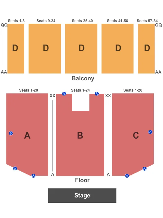 HARRAHS SOUTHERN CALIFORNIA CASINO RESORT ENDSTAGE Seating Map Seating Chart