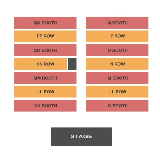 HARRAHS SHOWROOM AT HARRAHS LAS VEGAS ENDSTAGE 3 Seating Map Seating Chart