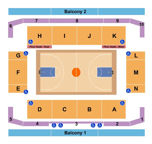 BASKETBALL Seating Map Seating Chart