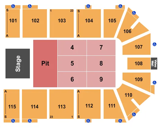 ENDSTAGE PIT Seating Map Seating Chart