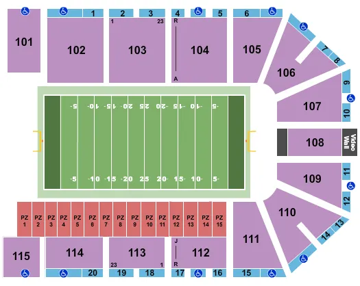 WOMENS FOOTBALL Seating Map Seating Chart
