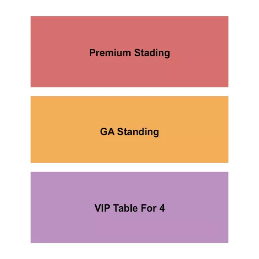 PREMIUM GA STANDING TABLES Seating Map Seating Chart