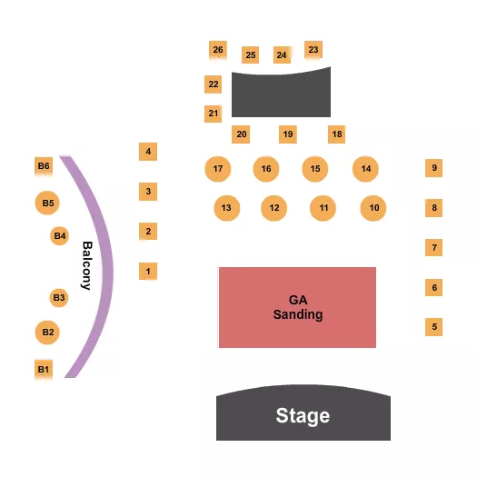 HEADLINERS MUSIC HALL KY ENDSTAGE 3 Seating Map Seating Chart