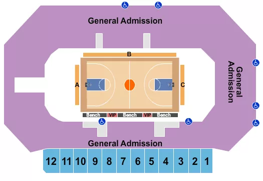 BASKETBALL GA Seating Map Seating Chart
