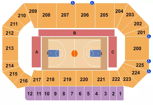BASKETBALL GLOBETROTTERS Seating Map Seating Chart