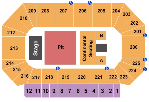ENDSTAGE PIT Seating Map Seating Chart