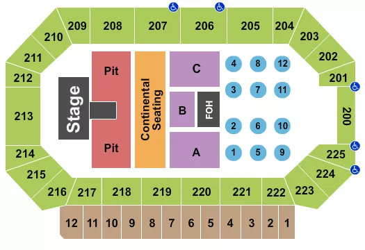 ENDSTAGE W TABLES Seating Map Seating Chart