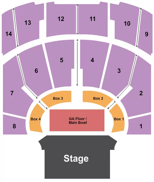 ENDSTAGE GA FLOOR Seating Map Seating Chart