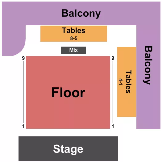 HELL AT THE MASQUERADE GA RSV FLOOR TABLES BALCONY Seating Map Seating Chart