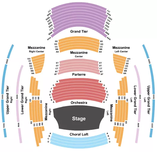 HELZBERG HALL KAUFFMAN CENTER FOR THE PERFORMING ARTS END STAGE Seating Map Seating Chart
