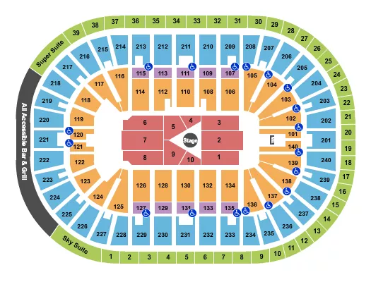 CENTER STAGE 3 Seating Map Seating Chart