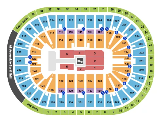 WRESTLING Seating Map Seating Chart