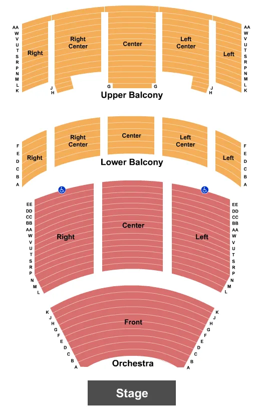 END STAGE Seating Map Seating Chart