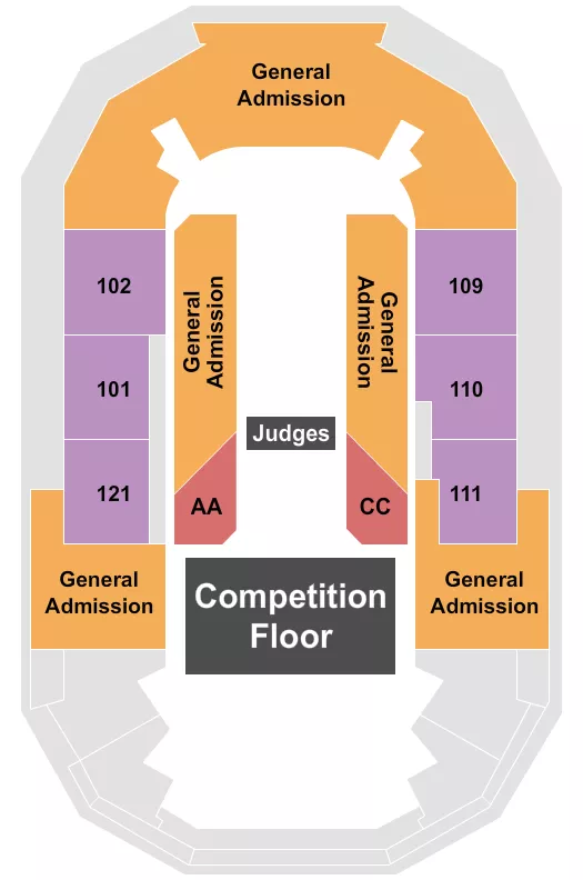 CHEER WITH GA Seating Map Seating Chart