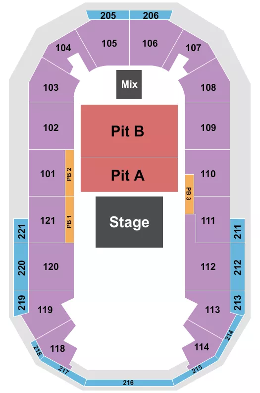 ENDSTAGE PIT AB Seating Map Seating Chart