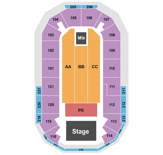 ENDSTAGE PIT Seating Map Seating Chart