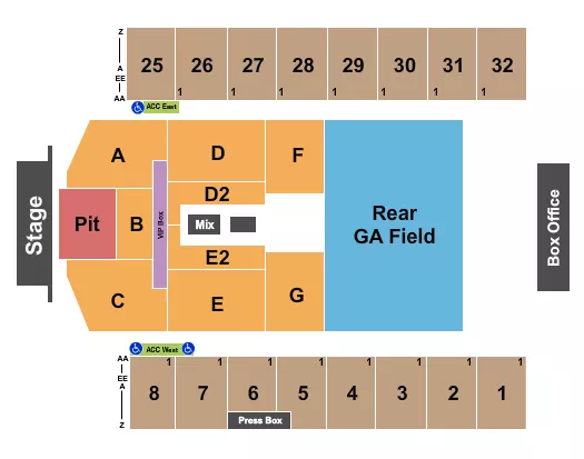 AVRIL LAVIGNE Seating Map Seating Chart