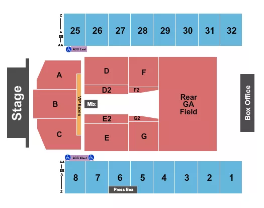 ENDSTAGE 6 Seating Map Seating Chart