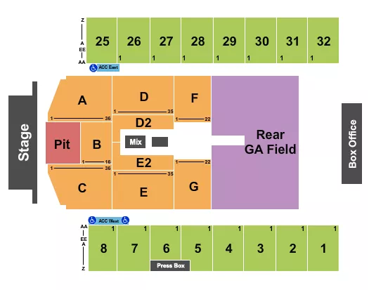 ENDSTAGE GA PIT 2 Seating Map Seating Chart