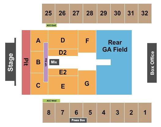 ENDSTAGE GA PIT Seating Map Seating Chart