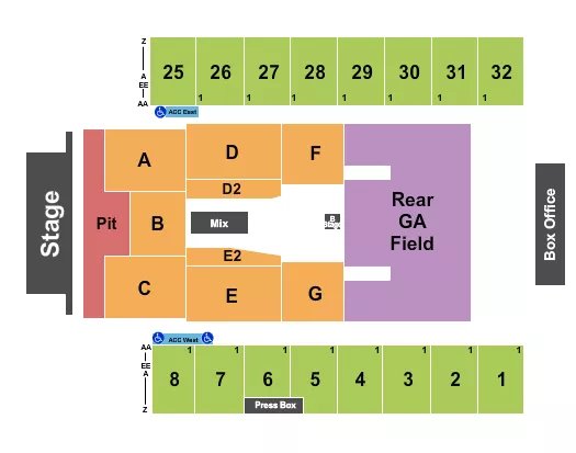 MUMFORD SONS Seating Map Seating Chart